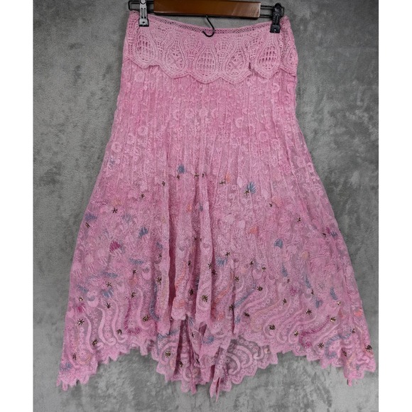 Love Shack Fancy Women's Pink Sugar Top Cassia Long Skirt Size Small EUC - Picture 2 of 6